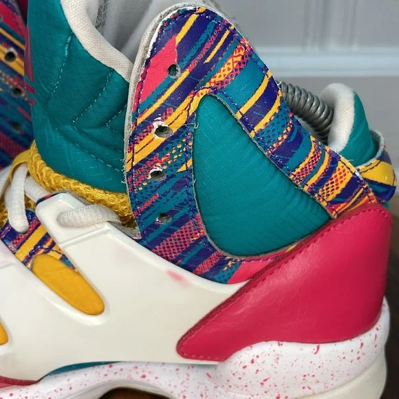 adidas Multicolor High-Top Athletic Sneakers — Pink, Teal, Yellow - Picture 4 of 16